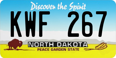 ND license plate KWF267
