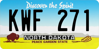 ND license plate KWF271