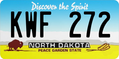 ND license plate KWF272
