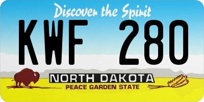 ND license plate KWF280