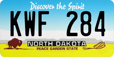 ND license plate KWF284