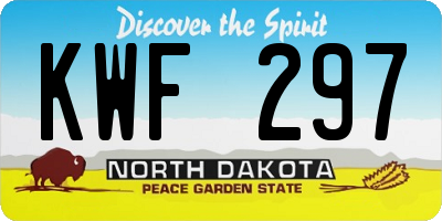 ND license plate KWF297
