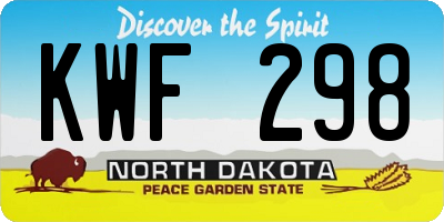 ND license plate KWF298