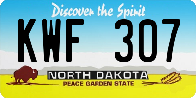 ND license plate KWF307