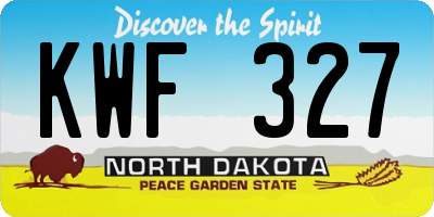ND license plate KWF327