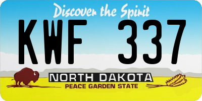 ND license plate KWF337