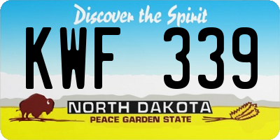 ND license plate KWF339