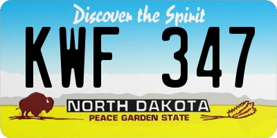 ND license plate KWF347