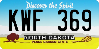 ND license plate KWF369