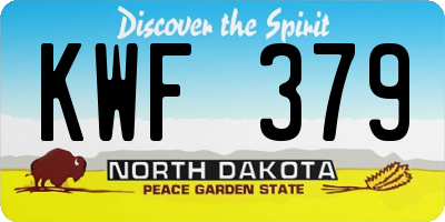 ND license plate KWF379