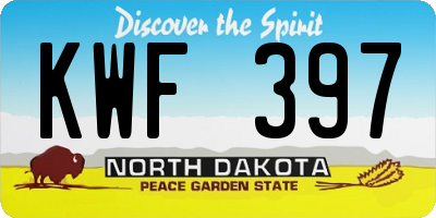 ND license plate KWF397