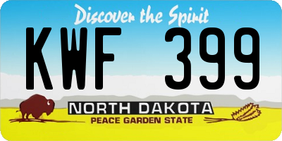 ND license plate KWF399