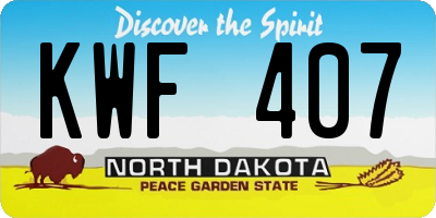 ND license plate KWF407