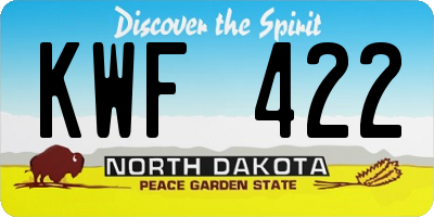 ND license plate KWF422