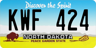 ND license plate KWF424