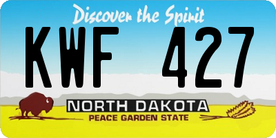 ND license plate KWF427