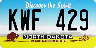 ND license plate KWF429