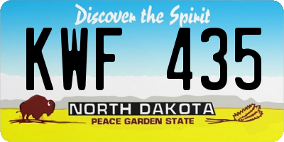 ND license plate KWF435