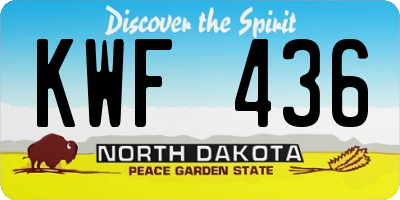 ND license plate KWF436