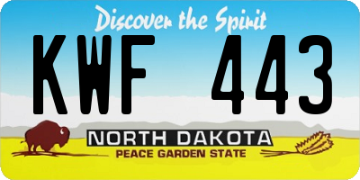 ND license plate KWF443