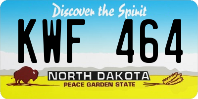 ND license plate KWF464