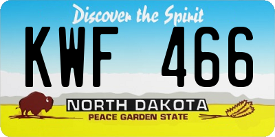 ND license plate KWF466