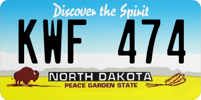ND license plate KWF474