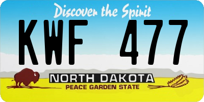 ND license plate KWF477