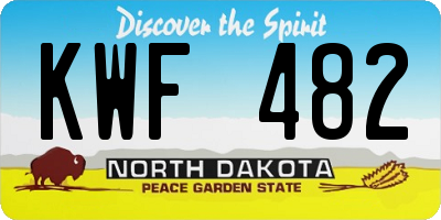 ND license plate KWF482