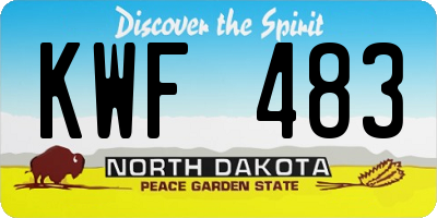 ND license plate KWF483