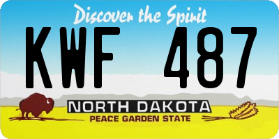 ND license plate KWF487