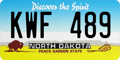 ND license plate KWF489
