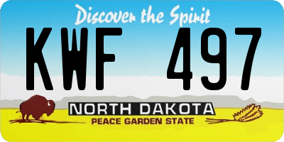 ND license plate KWF497
