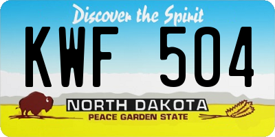 ND license plate KWF504