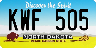 ND license plate KWF505