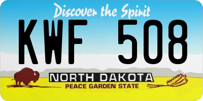ND license plate KWF508