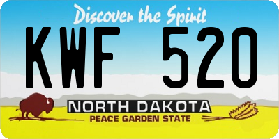 ND license plate KWF520