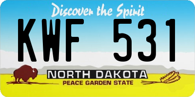 ND license plate KWF531