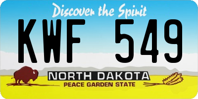 ND license plate KWF549