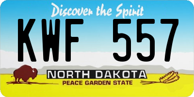 ND license plate KWF557