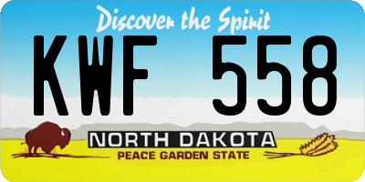 ND license plate KWF558