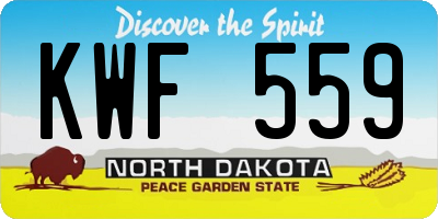 ND license plate KWF559