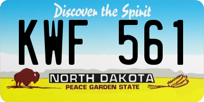 ND license plate KWF561