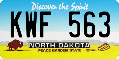 ND license plate KWF563