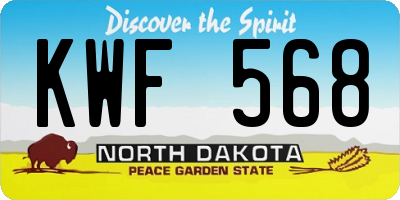 ND license plate KWF568