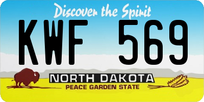 ND license plate KWF569