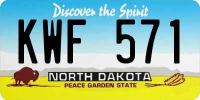ND license plate KWF571