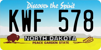 ND license plate KWF578