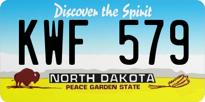ND license plate KWF579