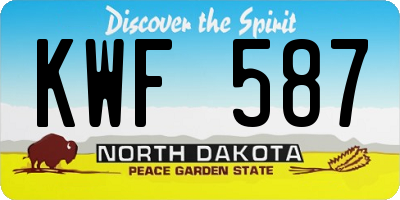 ND license plate KWF587